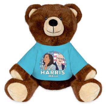 Wahl von Harris Walz - MiniFeet® RecycelBär® Braun - Atollblau - Vorne