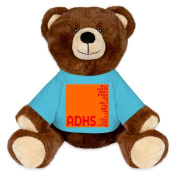 ADHS FOKUS KONZENTRATION - MiniFeet® RecycelBär® Braun - Atollblau - Vorne