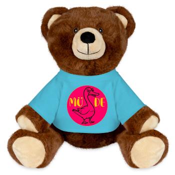 GANS GÄNSE Müde - MiniFeet® RecycelBär® Braun - Atollblau - Vorne