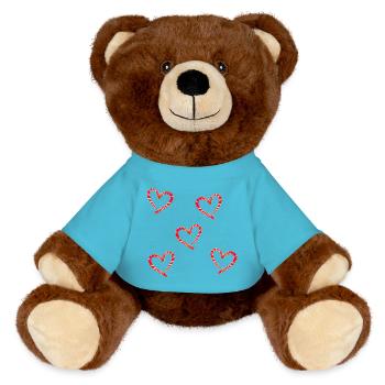Herz Formen Liebe - MiniFeet® RecycelBär® Braun - Atollblau - Vorne