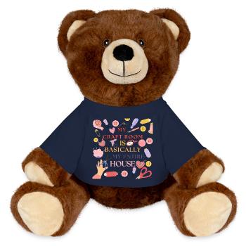 Ma salle de loisirs créatifs est ma maison - Nounours RecycelBär® marron - bleu marine - Devant