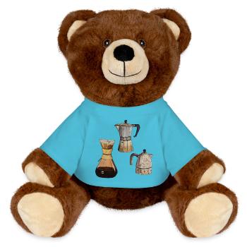 3x cafetières café Elexier de la vie - Nounours RecycelBär® marron - bleu outremer - Devant
