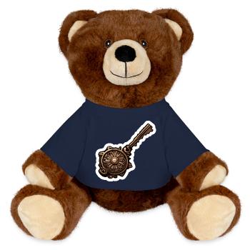 Key / Lock / Locked / Security - MiniFeet® RecycelBär® Teddy Bear Brown - french navy - Front