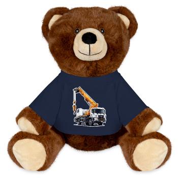 Crane / construction site / winch / crane system - MiniFeet® RecycelBär® Teddy Bear Brown - french navy - Front