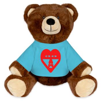 Mon coeur - Nounours RecycelBär® marron - bleu outremer - Devant