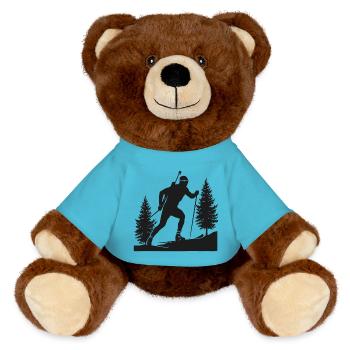 Biathlon Biathlète Sports d’hiver - Nounours RecycelBär® marron - bleu outremer - Devant
