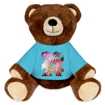 Réveillon du Nouvel An / 2024 / Nouvel An / Naissance / Feu d’artifice - Nounours RecycelBär® marron - bleu outremer - Devant