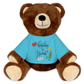 everything is possible - MiniFeet® RecycelBär® Braun - Atollblau - Vorne