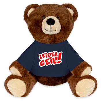 Leider geil - MiniFeet® RecycelBär® Braun - French Navy - Vorne