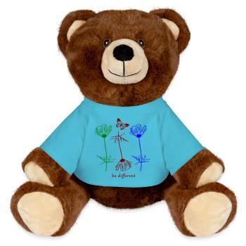 be different - MiniFeet® RecycelBär® Teddy Bear Brown - atoll blue - Front