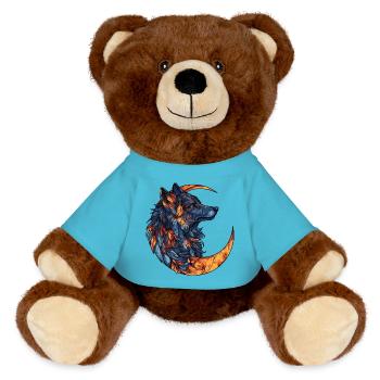 Wolf Mond - MiniFeet® RecycelBär® Braun - Atollblau - Vorne