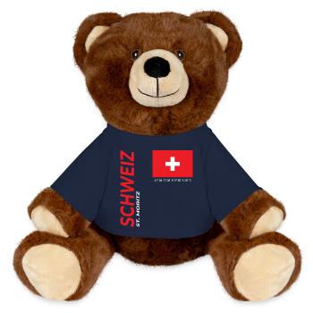 Saint-Moritz - Nounours RecycelBär® marron - bleu marine - Devant