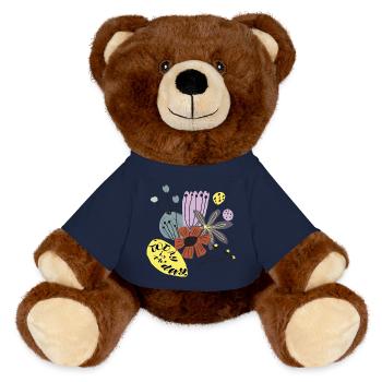 Heute ist der Tag  - MiniFeet® RecycelBär® Braun - French Navy - Vorne