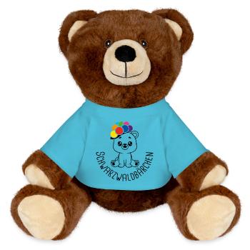 Schwarzwaldbärchen - MiniFeet® RecycelBär® Braun - Atollblau - Vorne