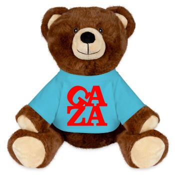 Gaza - MiniFeet® RecycelBär® Teddy Bear Brown - atoll blue - Front