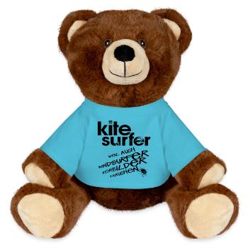Kitesurfeur vs véliplanchiste - Nounours RecycelBär® marron - bleu outremer - Devant