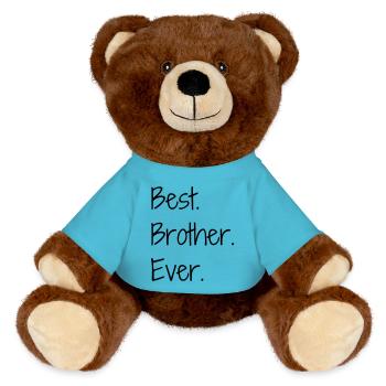Frère Frangin Frere Naissance Bébé Frérot - Nounours RecycelBär® marron - bleu outremer - Devant
