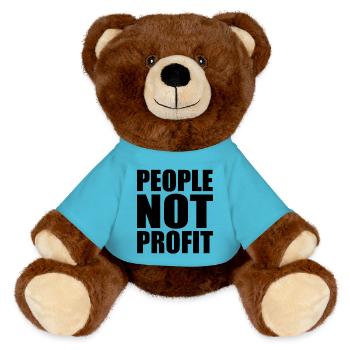 people not profit - MiniFeet® RecycelBär® Braun - Atollblau - Vorne