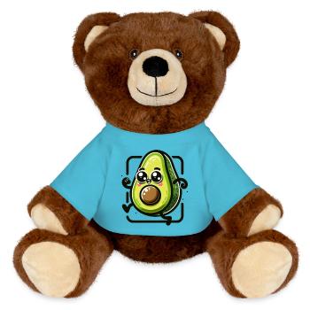 Sweet Avocado - MiniFeet® RecycelBär® Teddy Bear Brown - atoll blue - Front