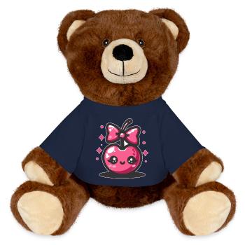 Cute Cherry - MiniFeet® RecycelBär® Teddy Bear Brown - french navy - Front
