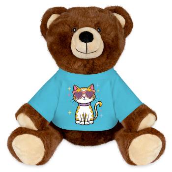 Étincelle de chat - Nounours RecycelBär® marron - bleu outremer - Devant