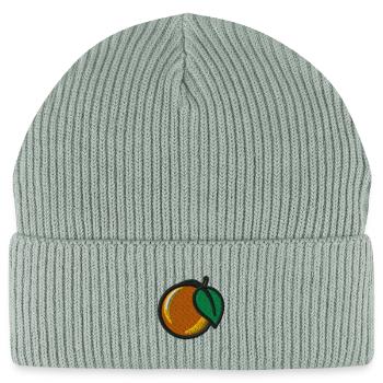 Orange - Stanley/Stella Unisex Bio FISHERMAN BEANIE - Helles Graugrün - Vorne