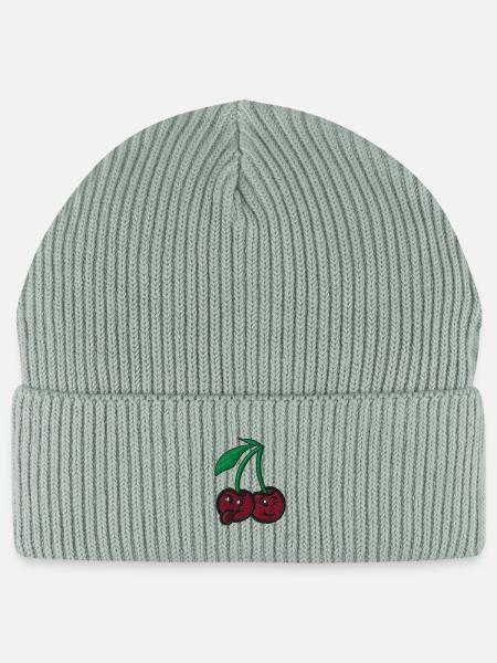 Lustige Kirschen - Stanley/Stella Unisex Bio FISHERMAN BEANIE - Helles Graugrün