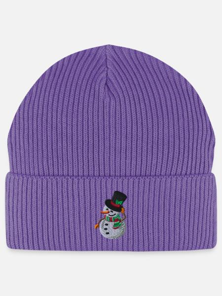 Schneemann - Stanley/Stella Unisex Bio FISHERMAN BEANIE - Purple Love