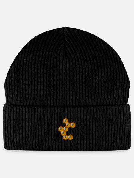 Honey - Stanley/Stella Unisex Bio FISHERMAN BEANIE - Schwarz