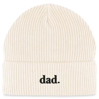Dad Schriftzug schwarz bestickt - Stanley/Stella Unisex Bio FISHERMAN BEANIE - Natur - Vorne