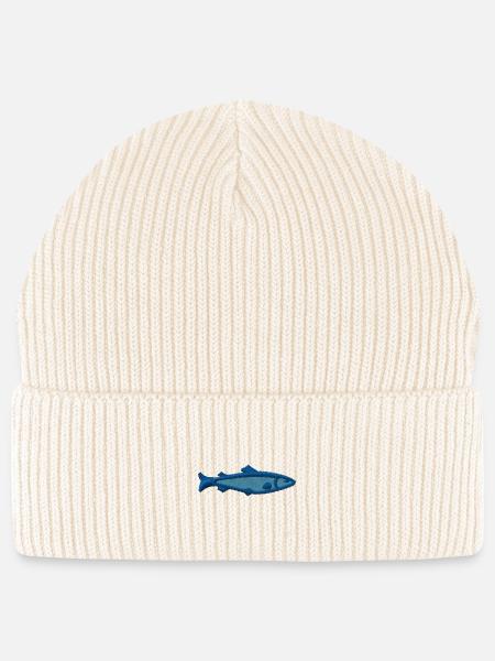 Forelle bestickt - Stanley/Stella Unisex Bio FISHERMAN BEANIE - Natur
