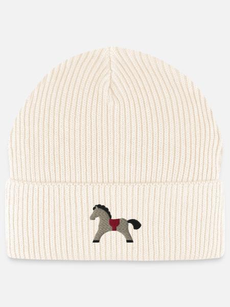Holzpferd bestickt - Stanley/Stella Unisex Bio FISHERMAN BEANIE - Natur