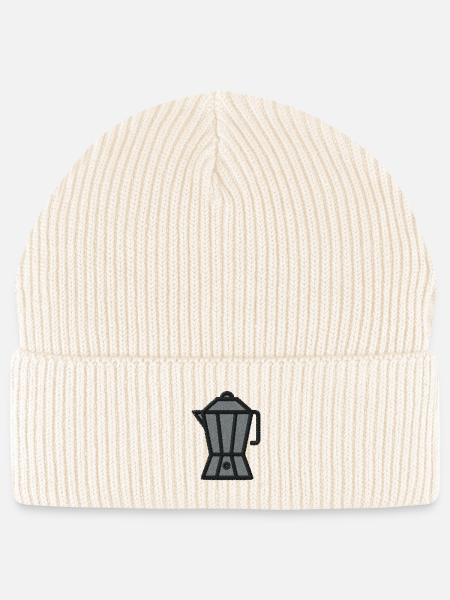 Espressokanne bestickt - Stanley/Stella Unisex Bio FISHERMAN BEANIE - Natur