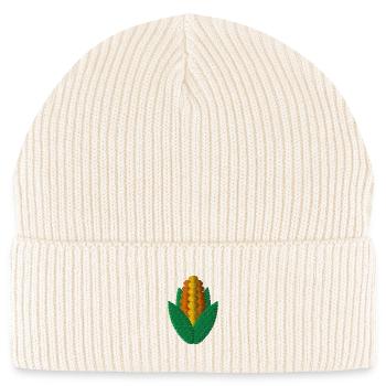 Mais bestickt - Stanley/Stella Unisex Bio FISHERMAN BEANIE - Natur - Vorne