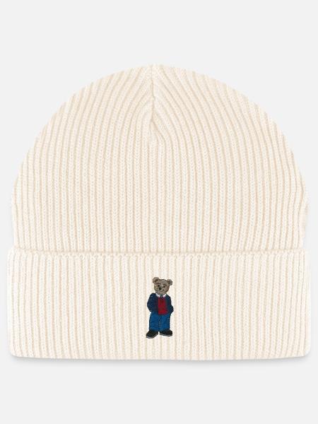 Teddybär 2 bestickt - Stanley/Stella Unisex Bio FISHERMAN BEANIE - Natur