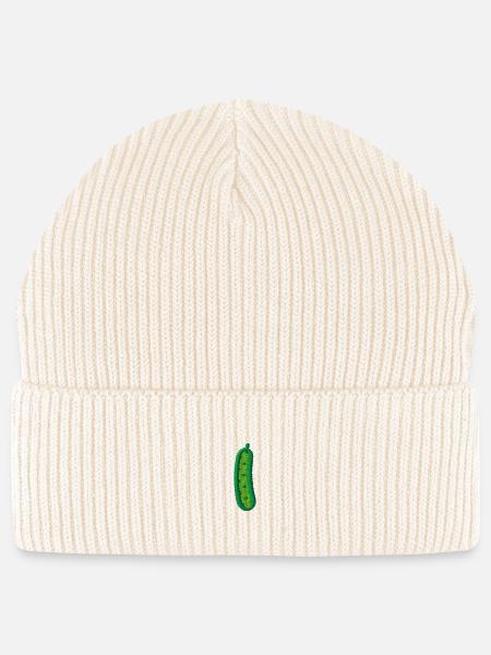 Gewürzgurke bestickt - Stanley/Stella Unisex Bio FISHERMAN BEANIE - Natur