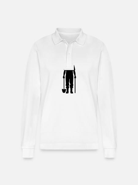 Bauer Silhouette Farmer - Stanley/Stella Organic Unisex Long-Sleeved Polo Shirt Prepster - white