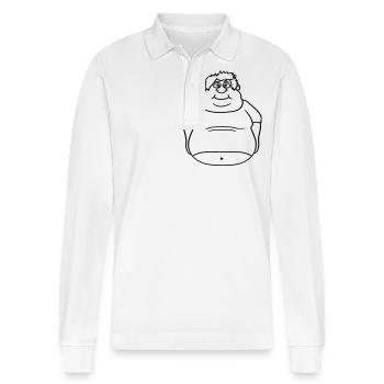 kreis ball mann fett dick clipart comic cartoon lu - Stanley/Stella Unisex Bio-Langarm-Poloshirt Prepster - Weiß - Vorne - Anna (173cm) & Nico (186cm)