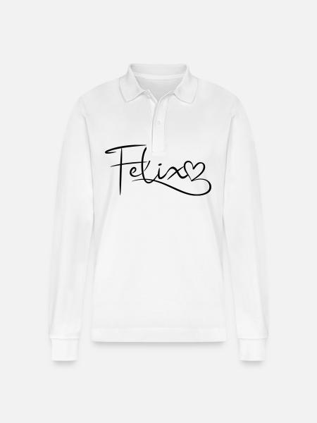 Felix, nom, prénom, déco - Polo à manches longues bio PREPSTER Stanley/Stella Unisexe - blanc