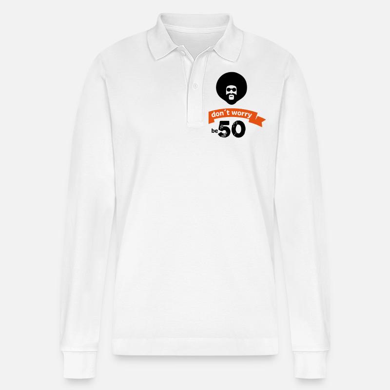 50 - Stanley/Stella Unisex Bio-Langarm-Poloshirt Prepster - Weiß
