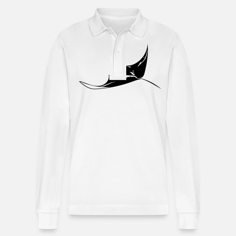Fliegender Manta - Stanley/Stella Unisex Bio-Langarm-Poloshirt Prepster - Weiß