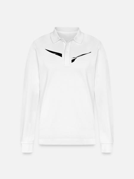 Vintage fiskmås i flykt - Ekologisk långärmad pikétröja Prepster unisex från Stanley/Stella - vit