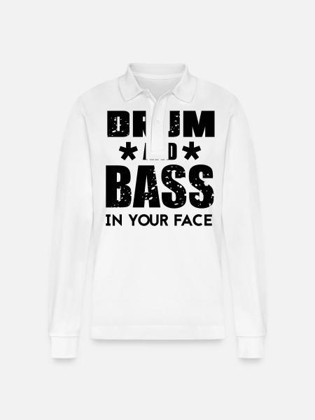 Drum n Bass Music - Stanley/Stella Organic Unisex Long-Sleeved Polo Shirt Prepster - white