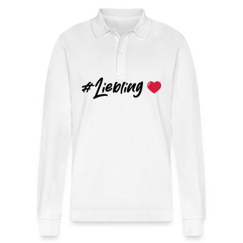 Darling Heart - Stanley/Stella Organic Unisex Long-Sleeved Polo Shirt Prepster - white - Front - Anna (173cm) & Nico (186cm)