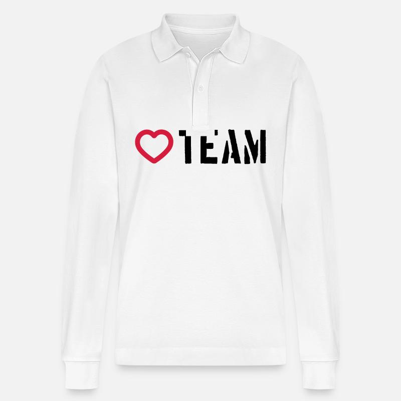 Team Herz - Stanley/Stella Unisex Bio-Langarm-Poloshirt Prepster - Weiß