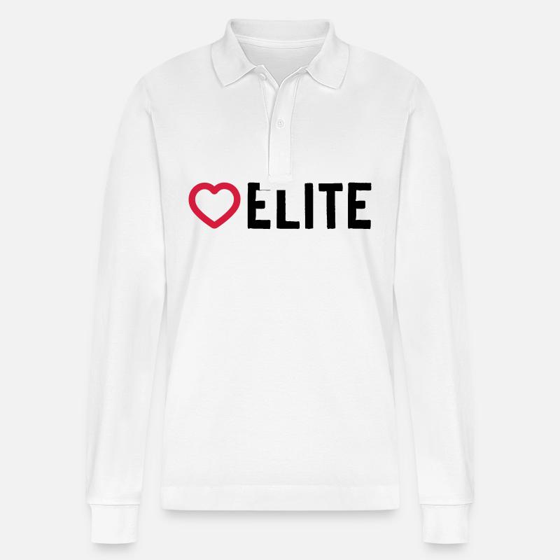 Elite Herz - Stanley/Stella Unisex Bio-Langarm-Poloshirt Prepster - Weiß