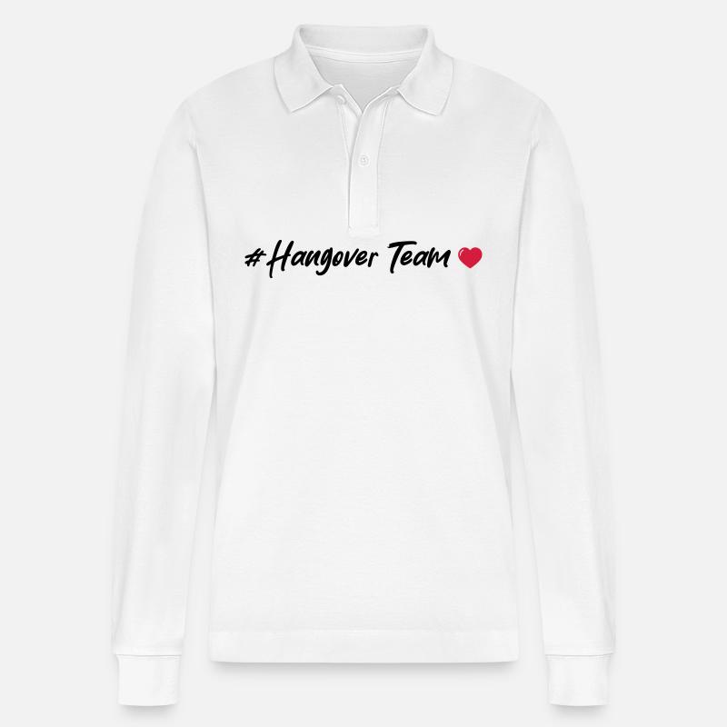Hangover Team Herz - Stanley/Stella Unisex Bio-Langarm-Poloshirt Prepster - Weiß