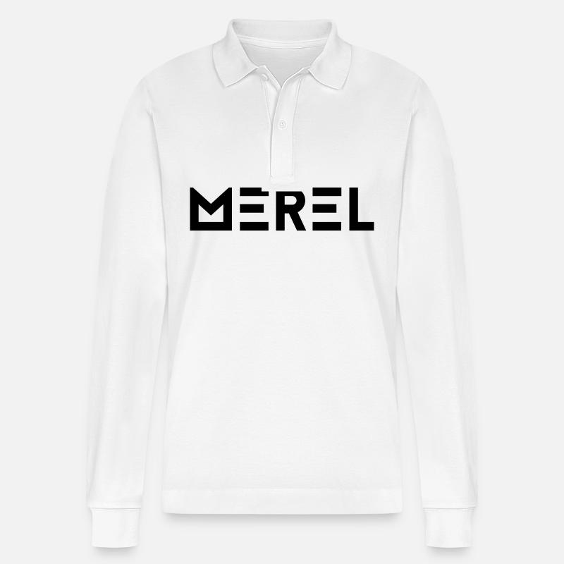 Vorname Merel - Stanley/Stella Unisex Bio-Langarm-Poloshirt Prepster - Weiß