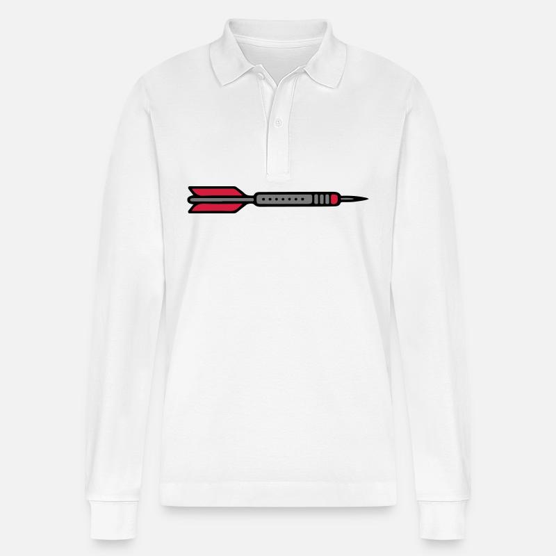 Darts Symbol Dartpfeil - Stanley/Stella Unisex Bio-Langarm-Poloshirt Prepster - Weiß