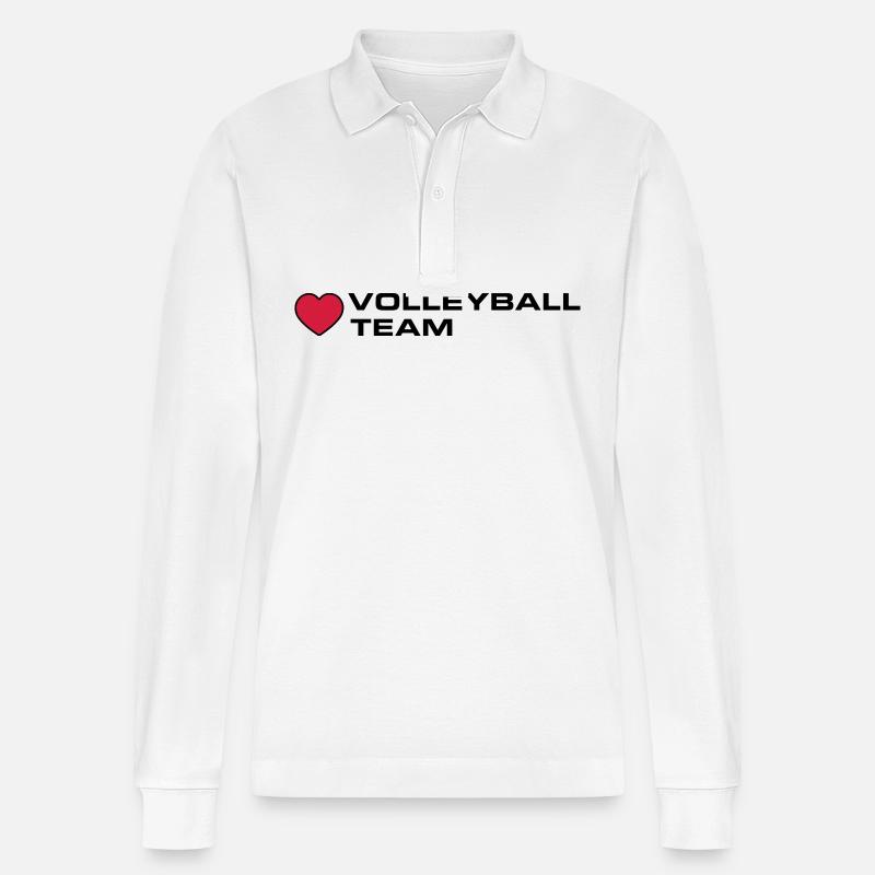 Cœur de l’équipe de volley-ball - Polo à manches longues bio PREPSTER Stanley/Stella Unisexe - blanc